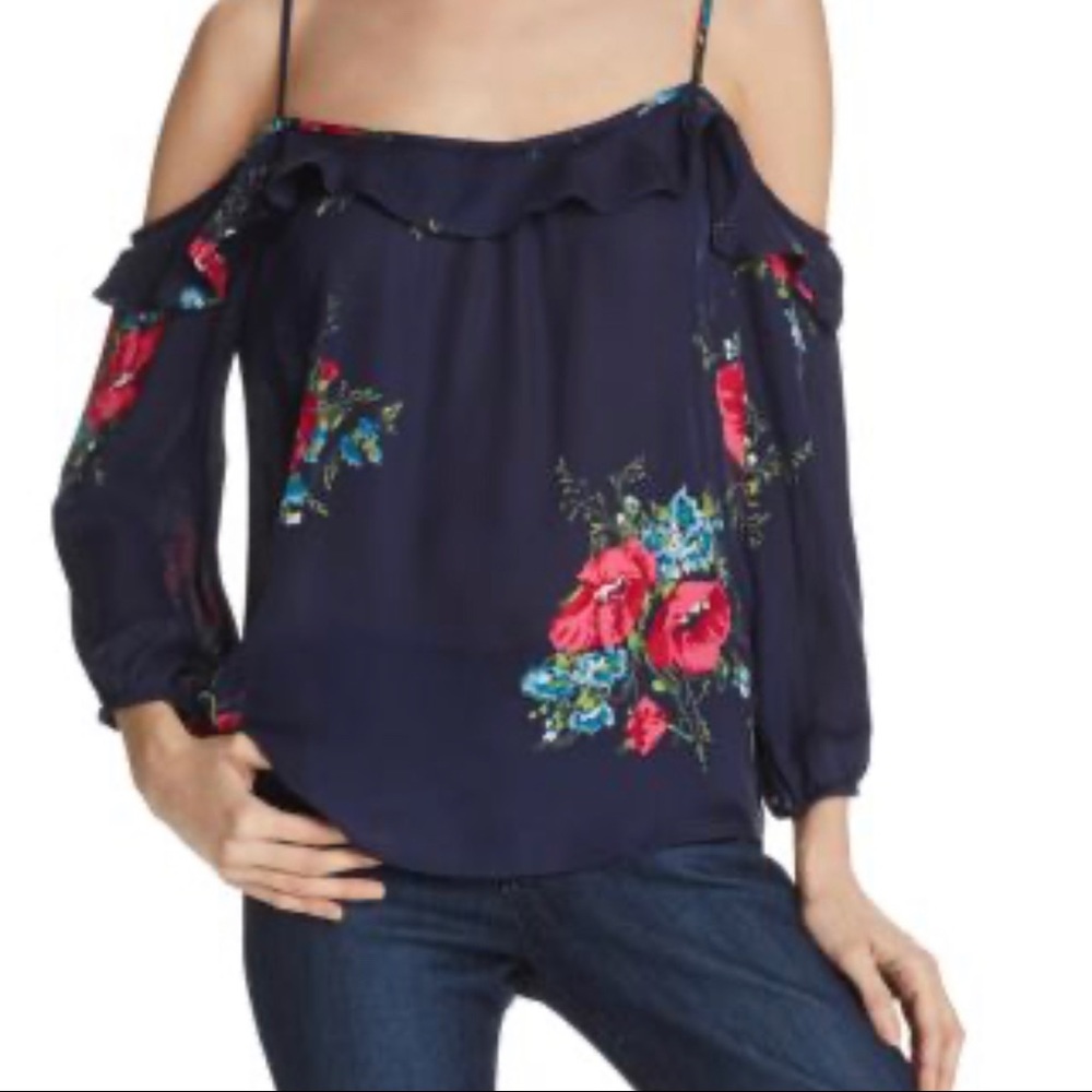 Joie Birtha Cold Shoulder Silk Top